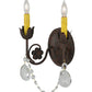 Meyda Lighting Antonia 10" 2-Light Rusty Nail Wall Sconce With Faux Candlelight