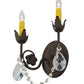 Meyda Lighting Antonia 10" 2-Light Rusty Nail Wall Sconce With Faux Candlelight