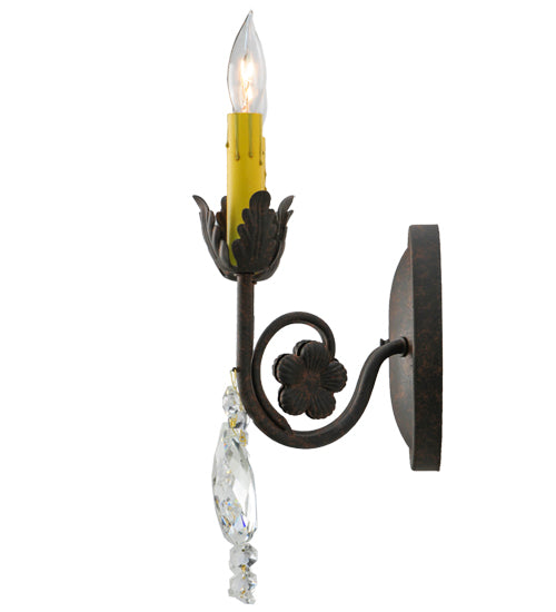Meyda Lighting Antonia 10" 2-Light Rusty Nail Wall Sconce With Faux Candlelight