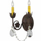 Meyda Lighting Antonia 10" 2-Light Rusty Nail Wall Sconce With Faux Candlelight