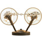 Meyda Lighting Antonia 12" 2-Light Antiquity Wall Sconce With Beige Natural Linen Shade