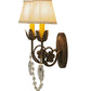 Meyda Lighting Antonia 12" 2-Light Antiquity Wall Sconce With Beige Natural Linen Shade
