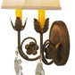 Meyda Lighting Antonia 12" 2-Light Antiquity Wall Sconce With Beige Natural Linen Shade