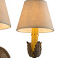 Meyda Lighting Antonia 12" 2-Light Pompeii Gold Wall Sconce With White Linen Shade