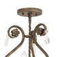 Meyda Lighting Antonia 12" 3-Light Antique Brass Matte Chandelier With Ivory Faux Candlelight