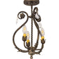 Meyda Lighting Antonia 12" 3-Light Antique Brass Matte Chandelier With Ivory Faux Candlelight
