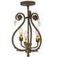 Meyda Lighting Antonia 12" 3-Light Antique Brass Matte Chandelier With Ivory Faux Candlelight