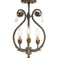 Meyda Lighting Antonia 12" 3-Light Antique Brass Matte Chandelier With Ivory Faux Candlelight