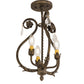 Meyda Lighting Antonia 12" 3-Light Antique Brass Matte Chandelier With Ivory Faux Candlelight