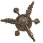 Meyda Lighting Antonia 12" 3-Light Antique Brass Matte Chandelier With Ivory Faux Candlelight