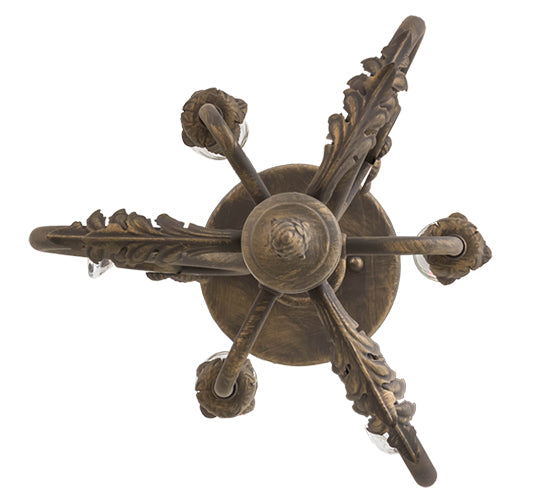 Meyda Lighting Antonia 12" 3-Light Antique Brass Matte Chandelier With Ivory Faux Candlelight