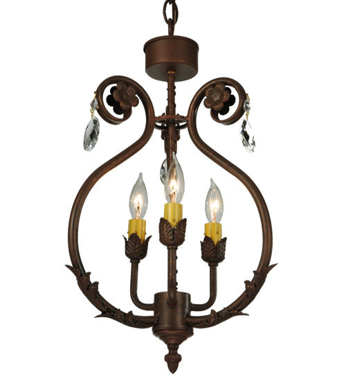 Meyda Lighting Antonia 12" 3-Light Antonia Chandelier With Faux Candlelight
