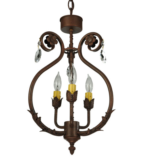 Meyda Lighting Antonia 12" 3-Light Antonia Chandelier With Faux Candlelight