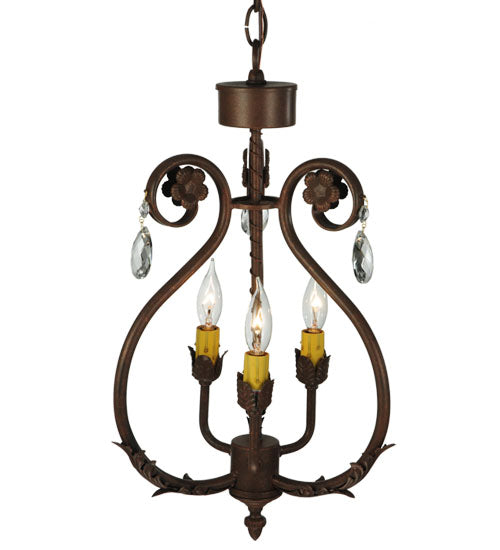 Meyda Lighting Antonia 12" 3-Light Antonia Chandelier With Faux Candlelight