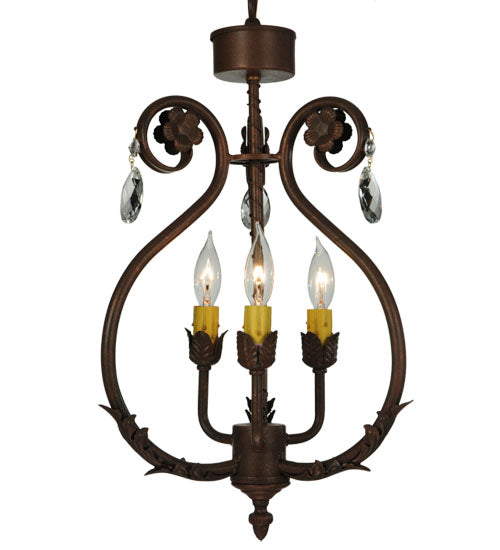 Meyda Lighting Antonia 12" 3-Light Antonia Chandelier With Faux Candlelight