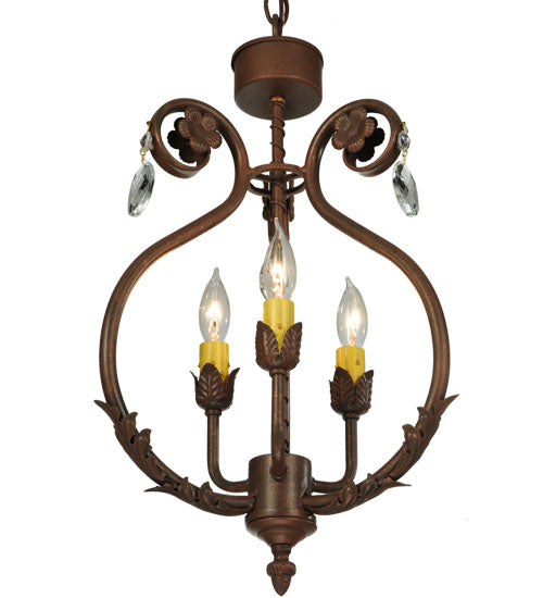 Meyda Lighting Antonia 12" 3-Light Antonia Chandelier With Faux Candlelight