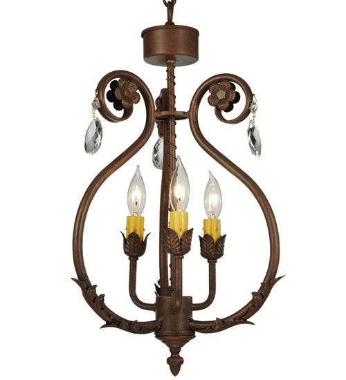 Meyda Lighting Antonia 12" 3-Light Antonia Chandelier With Faux Candlelight