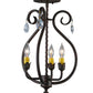 Meyda Lighting Antonia 12" 3-Light Cajun Spice Chandelier With Amber Faux Candlelight