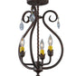 Meyda Lighting Antonia 12" 3-Light Cajun Spice Chandelier With Amber Faux Candlelight