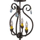 Meyda Lighting Antonia 12" 3-Light Cajun Spice Chandelier With Amber Faux Candlelight