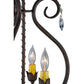 Meyda Lighting Antonia 12" 3-Light Cajun Spice Chandelier With Amber Faux Candlelight