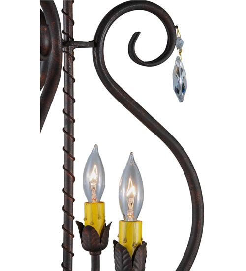 Meyda Lighting Antonia 12" 3-Light Cajun Spice Chandelier With Amber Faux Candlelight