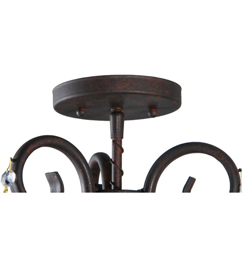 Meyda Lighting Antonia 12" 3-Light Cajun Spice Chandelier With Amber Faux Candlelight