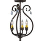 Meyda Lighting Antonia 12" 3-Light Cajun Spice Chandelier With Amber Faux Candlelight