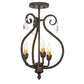 Meyda Lighting Antonia 12" 3-Light Chestnut Chandelier With Amber Faux Candlelight