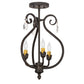 Meyda Lighting Antonia 12" 3-Light Chestnut Chandelier With Amber Faux Candlelight