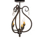 Meyda Lighting Antonia 12" 3-Light Chestnut Chandelier With Amber Faux Candlelight