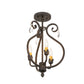 Meyda Lighting Antonia 12" 3-Light Chestnut Chandelier With Amber Faux Candlelight