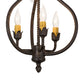 Meyda Lighting Antonia 12" 3-Light Chestnut Chandelier With Amber Faux Candlelight