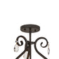 Meyda Lighting Antonia 12" 3-Light Chestnut Chandelier With Amber Faux Candlelight