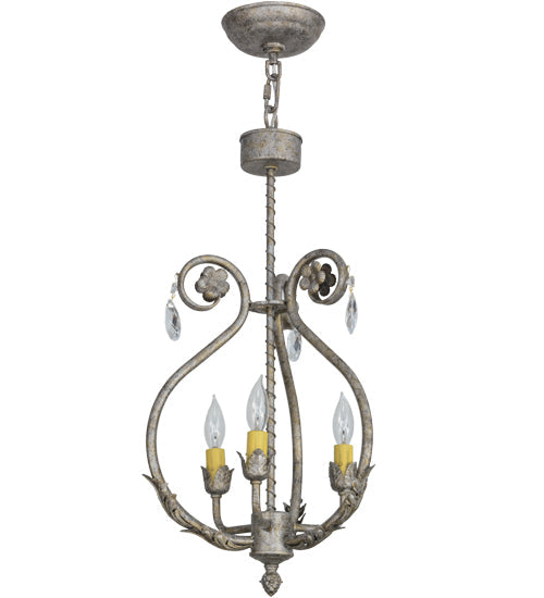 Meyda Lighting Antonia 12" 3-Light Corinth Chandelier With Ivory Faux Candlelight