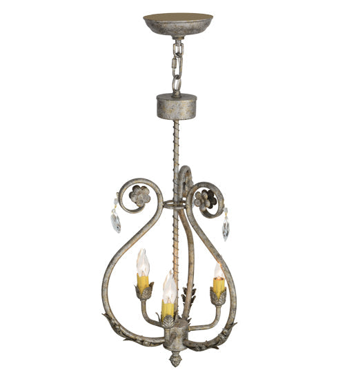 Meyda Lighting Antonia 12" 3-Light Corinth Chandelier With Ivory Faux Candlelight