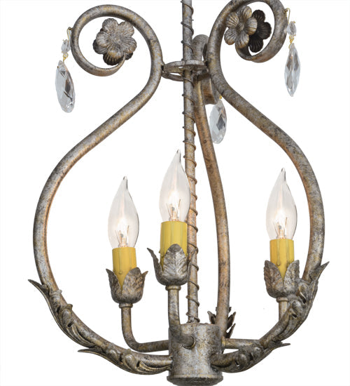 Meyda Lighting Antonia 12" 3-Light Corinth Chandelier With Ivory Faux Candlelight