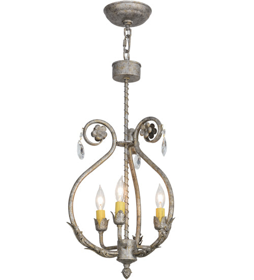 Meyda Lighting Antonia 12" 3-Light Corinth Chandelier With Ivory Faux Candlelight