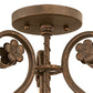 Meyda Lighting Antonia 12" 3-Light Gilded Tobacco Chandelier With Amber Faux Candlelight