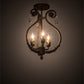 Meyda Lighting Antonia 12" 3-Light Gilded Tobacco Chandelier With Amber Faux Candlelight