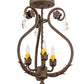Meyda Lighting Antonia 12" 3-Light Gilded Tobacco Chandelier With Amber Faux Candlelight