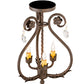 Meyda Lighting Antonia 12" 3-Light Gilded Tobacco Chandelier With Amber Faux Candlelight