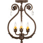 Meyda Lighting Antonia 12" 3-Light Gilded Tobacco Chandelier With Amber Faux Candlelight