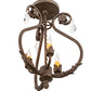 Meyda Lighting Antonia 12" 3-Light Gilded Tobacco Chandelier With Amber Faux Candlelight