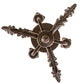 Meyda Lighting Antonia 12" 3-Light Gilded Tobacco Chandelier With Amber Faux Candlelight