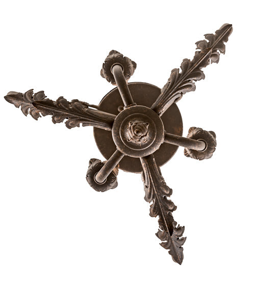 Meyda Lighting Antonia 12" 3-Light Gilded Tobacco Chandelier With Amber Faux Candlelight