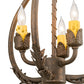 Meyda Lighting Antonia 12" 3-Light Gilded Tobacco Chandelier With Amber Faux Candlelight