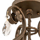 Meyda Lighting Antonia 12" 3-Light Gilded Tobacco Chandelier With Amber Faux Candlelight