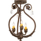 Meyda Lighting Antonia 12" 3-Light Gilded Tobacco Chandelier With Amber Faux Candlelight