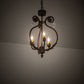 Meyda Lighting Antonia 12" 3-Light Gilded Tobacco Chandelier With Ivory Faux Candlelight